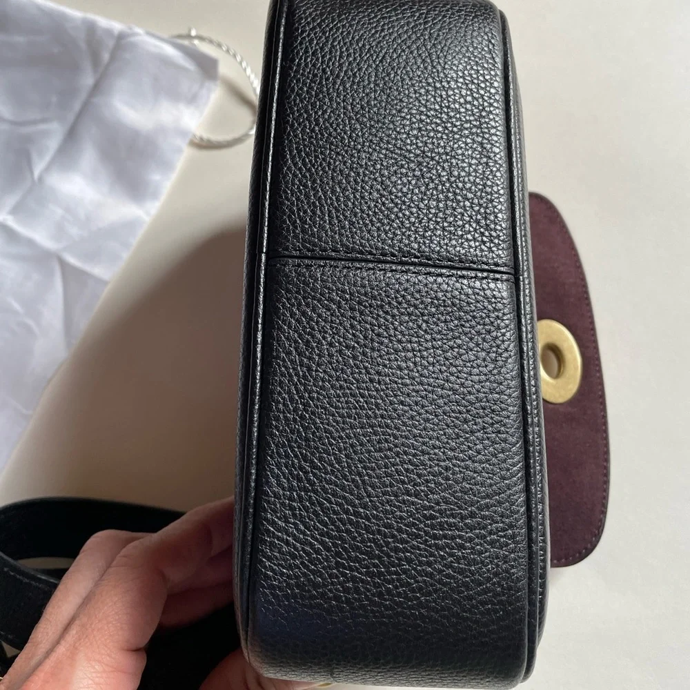 Coach Black Leather Crossbody Camera Bag with Gold Hardware - Picture 7 of 15